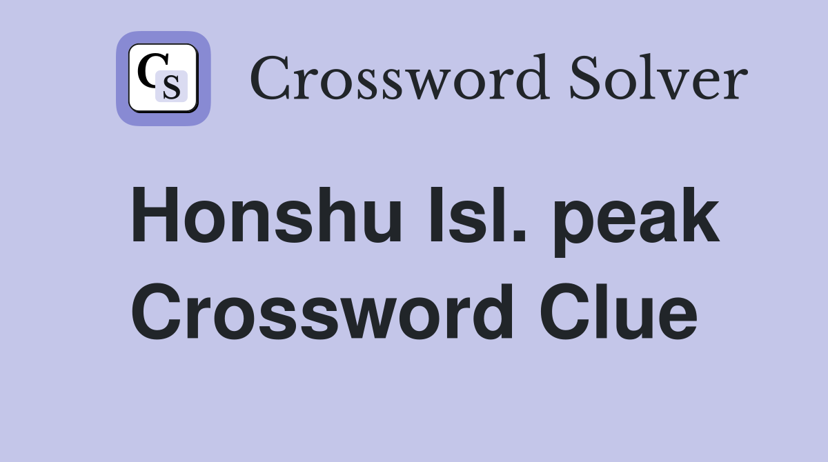 Honshu Isl. peak Crossword Clue