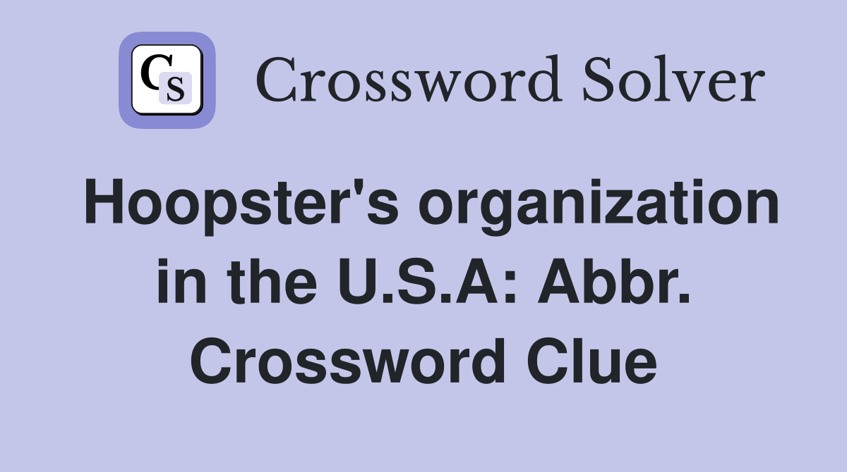 Hoopster's organization in the U.S.A: Abbr. Crossword Clue
