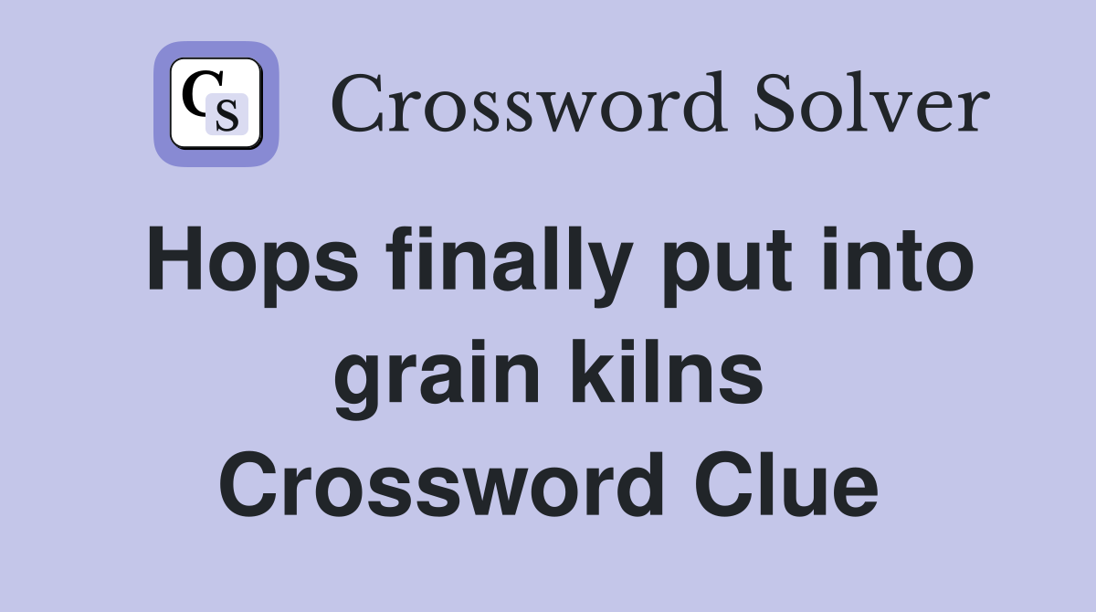 Hops finally put into grain kilns Crossword Clue