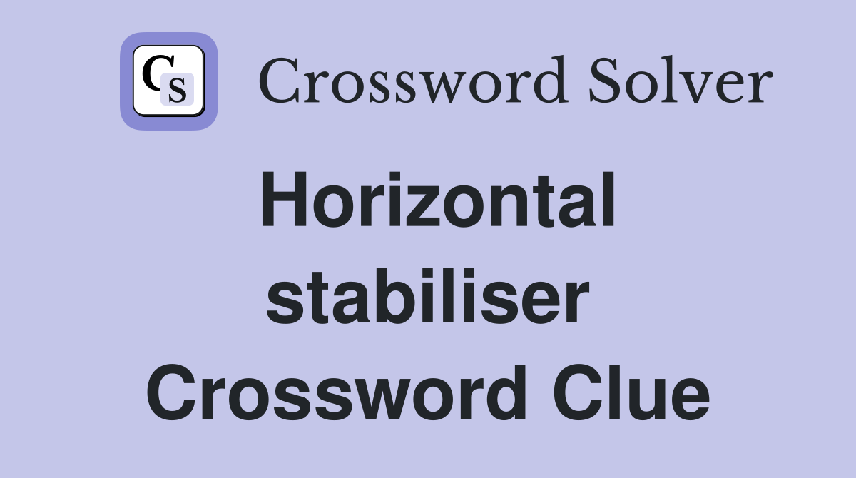Horizontal stabiliser Crossword Clue