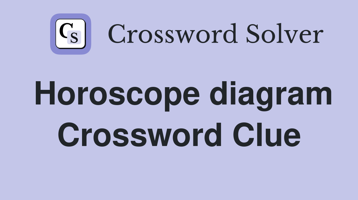 Horoscope diagram Crossword Clue