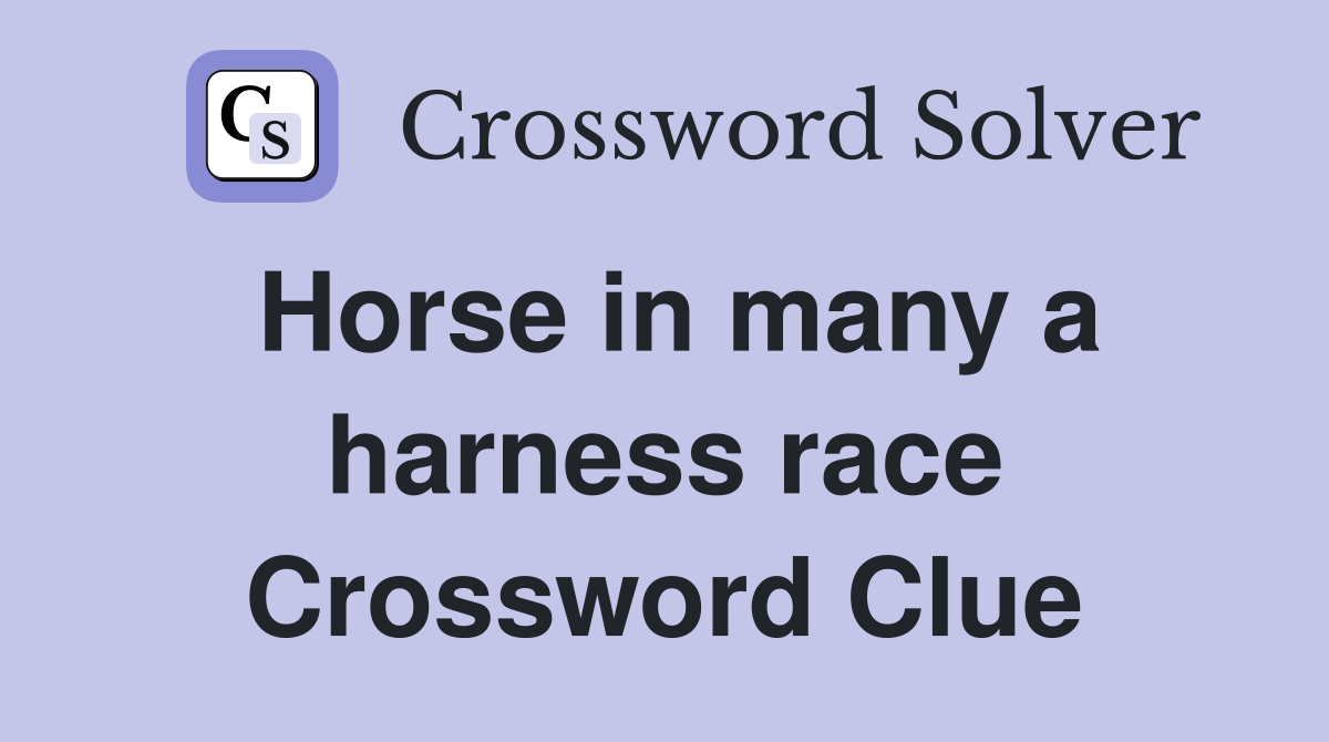 Horse in many a harness race Crossword Clue