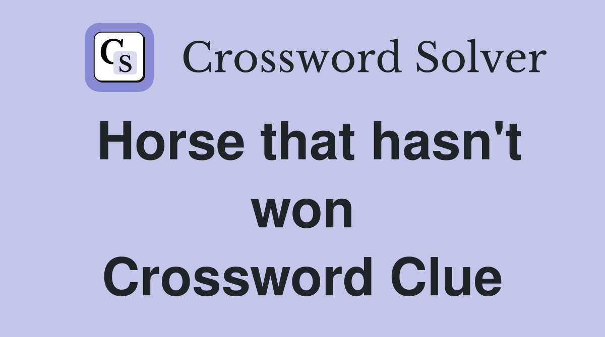 Horse that hasn't won Crossword Clue