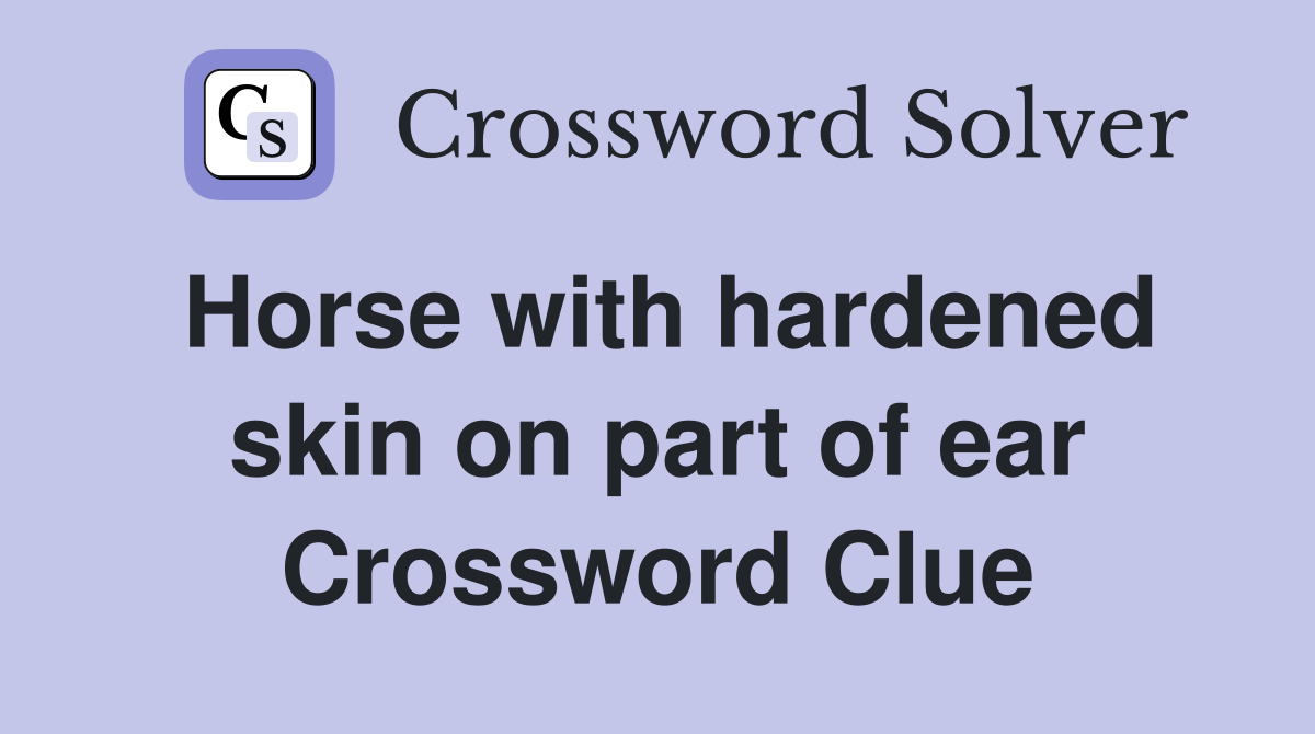 Horse with hardened skin on part of ear Crossword Clue