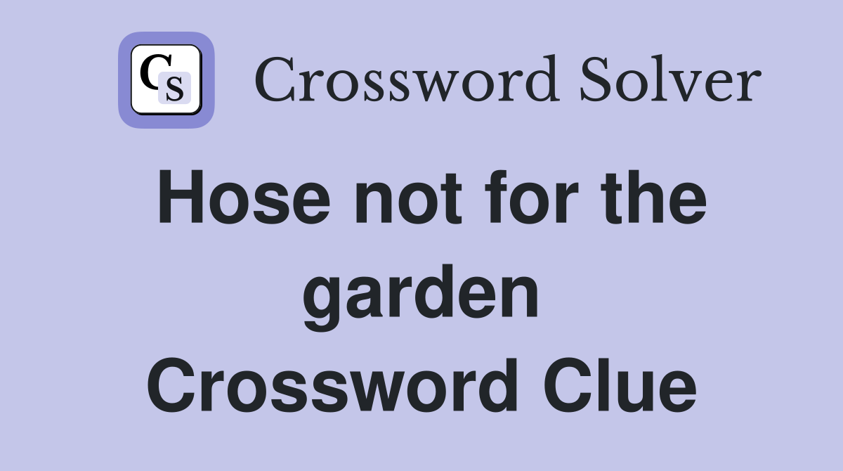Hose not for the garden Crossword Clue