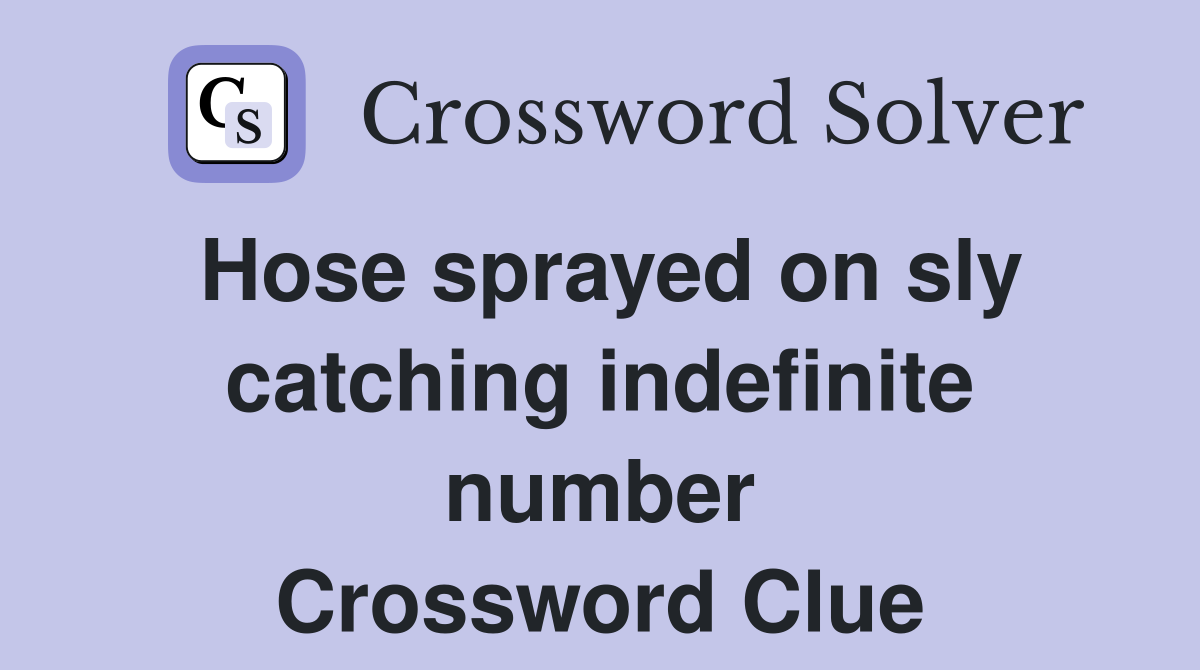 Hose sprayed on sly catching indefinite number Crossword Clue