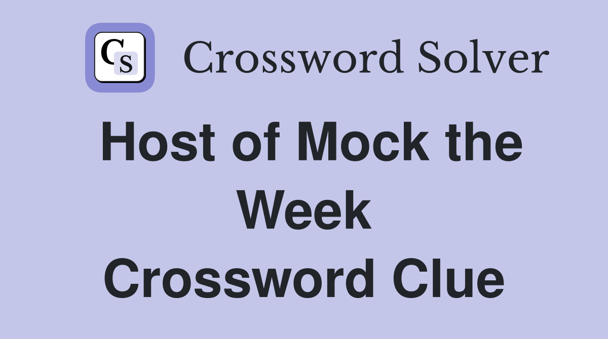 Host of Mock the Week Crossword Clue