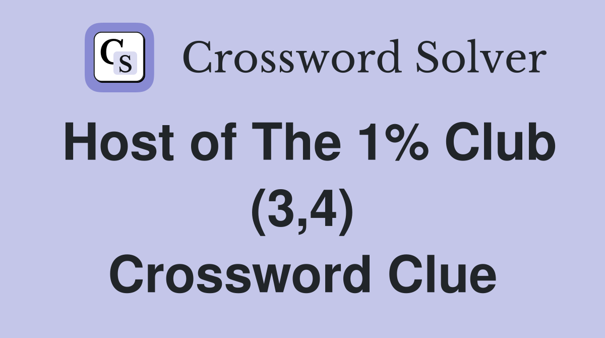 Host of The 1% Club (3,4) Crossword Clue