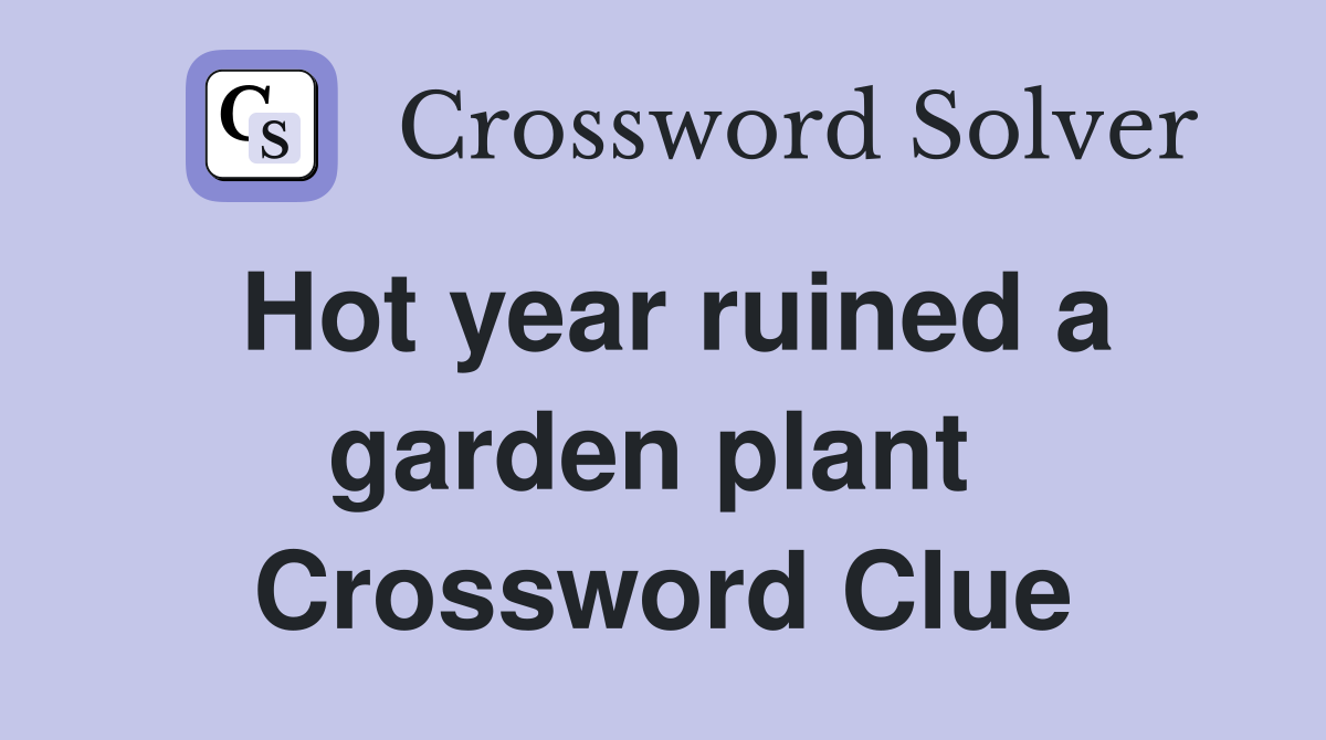 Hot year ruined a garden plant  Crossword Clue