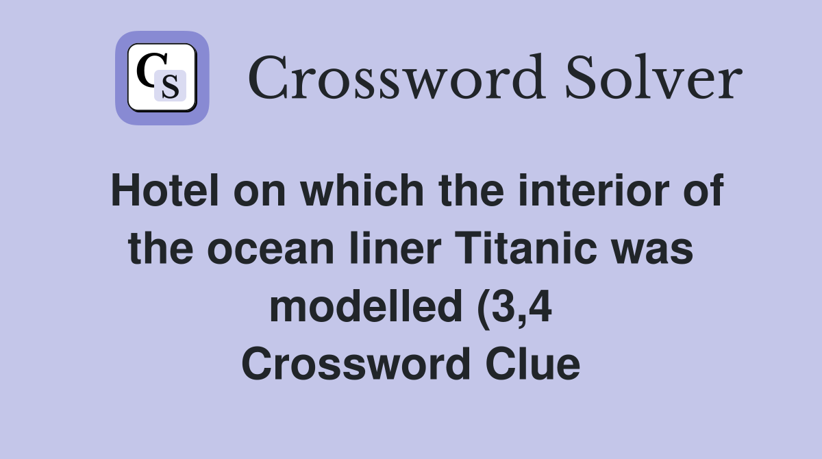 Hotel on which the interior of the ocean liner Titanic was modelled (3 Hotel on which the interior of the ocean liner Titanic was modelled (3