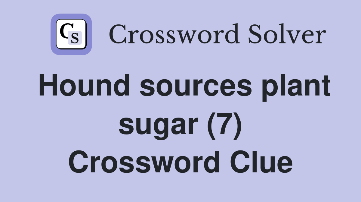 Hound sources plant sugar (7) Crossword Clue