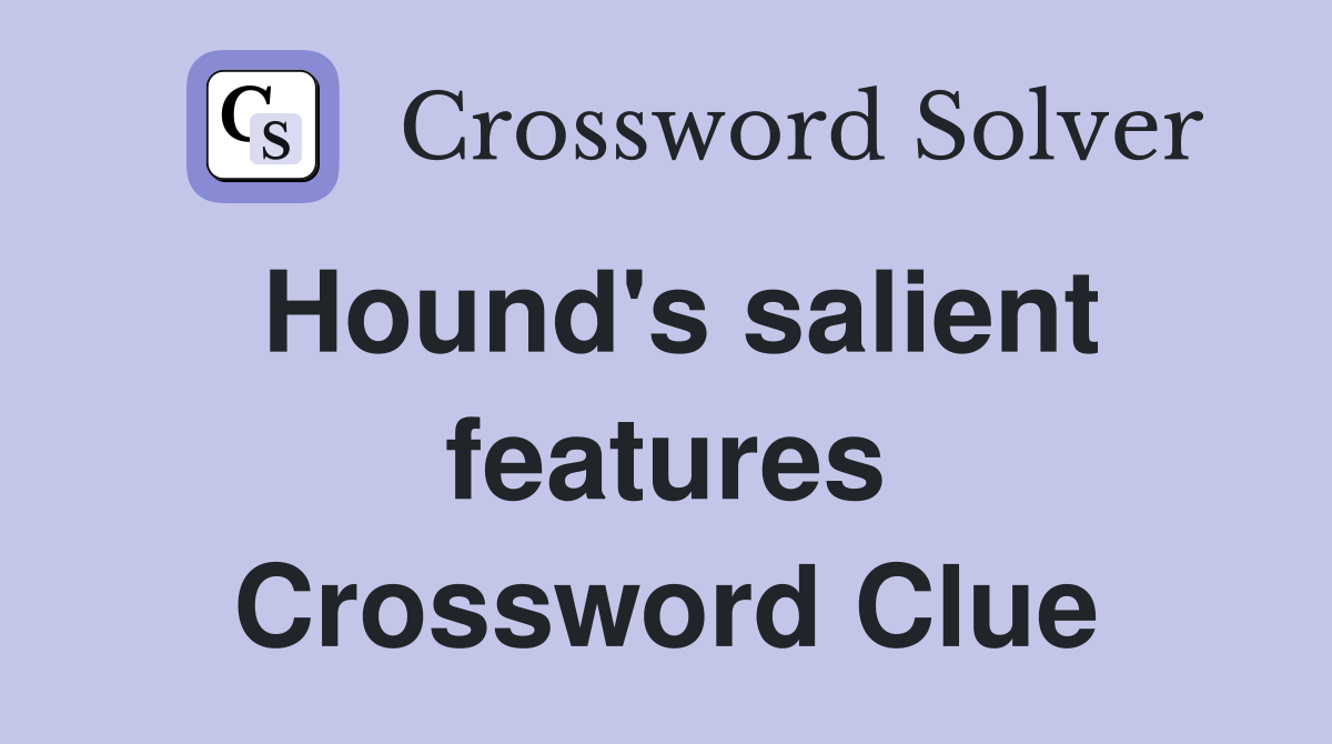 Hound's salient features Crossword Clue