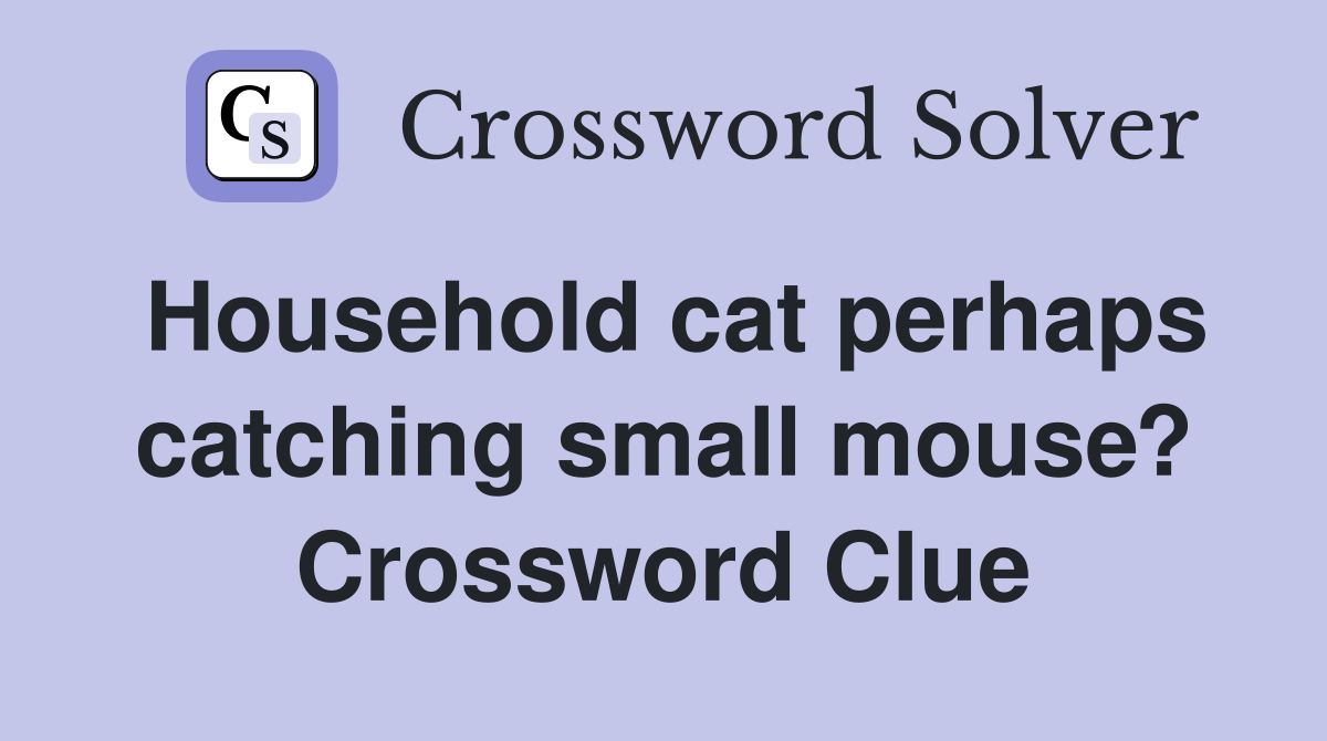 Household cat perhaps catching small mouse? Crossword Clue