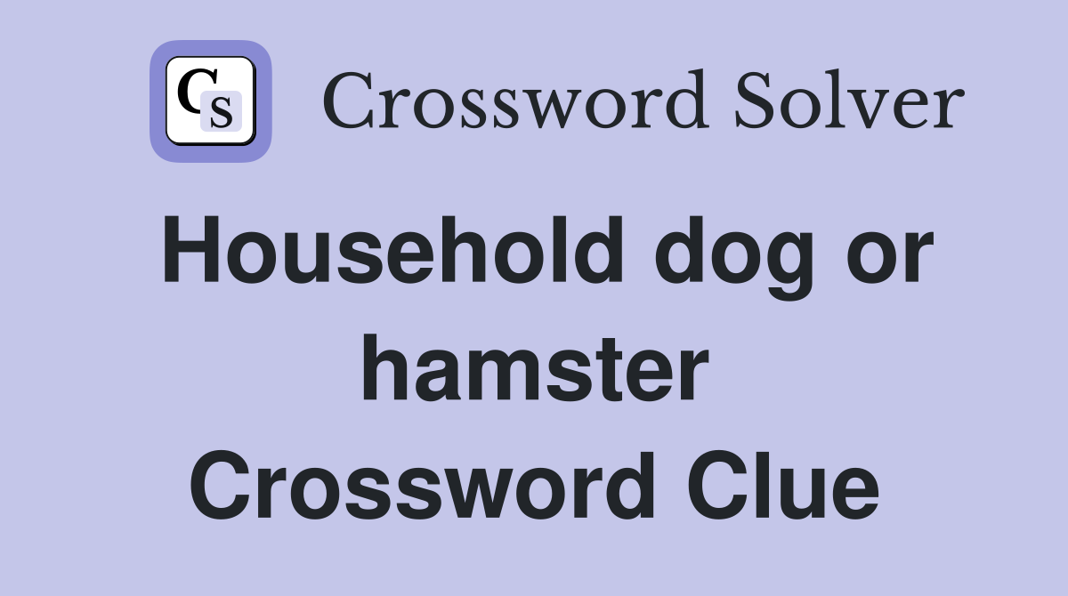 Household dog or hamster Crossword Clue