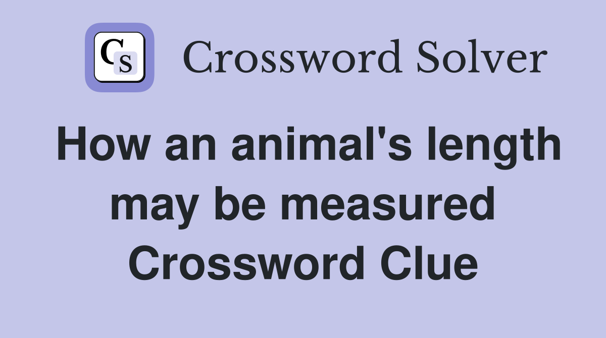 How an animal's length may be measured Crossword Clue