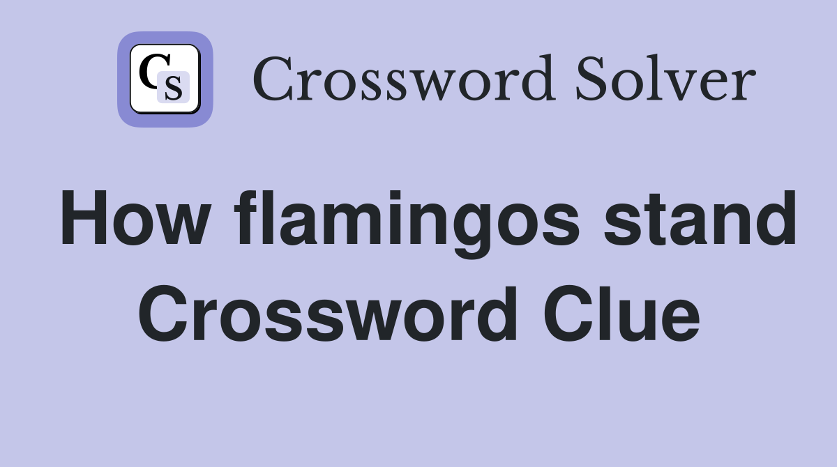 How flamingos stand Crossword Clue