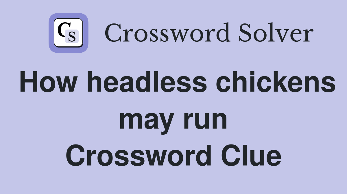 How headless chickens may run Crossword Clue