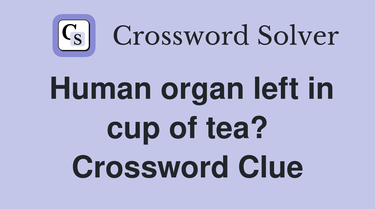 Human organ left in cup of tea? Crossword Clue