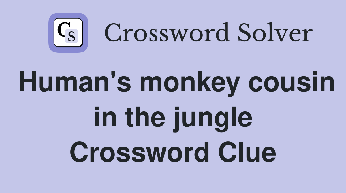 Human's monkey cousin in the jungle Crossword Clue