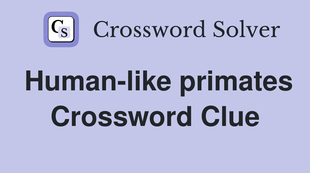 Human-like primates Crossword Clue