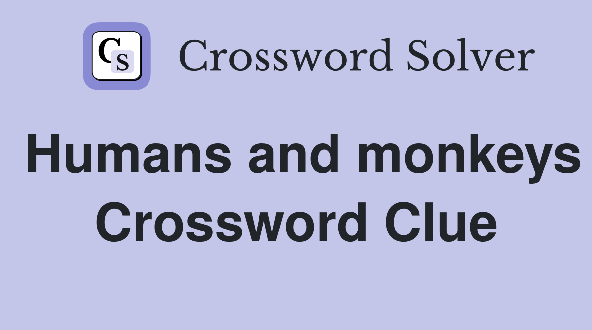 Humans and monkeys Crossword Clue