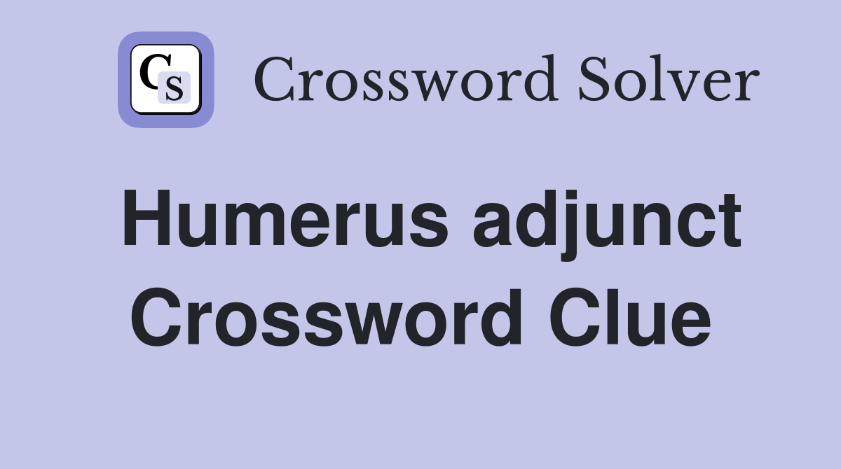 Humerus adjunct Crossword Clue