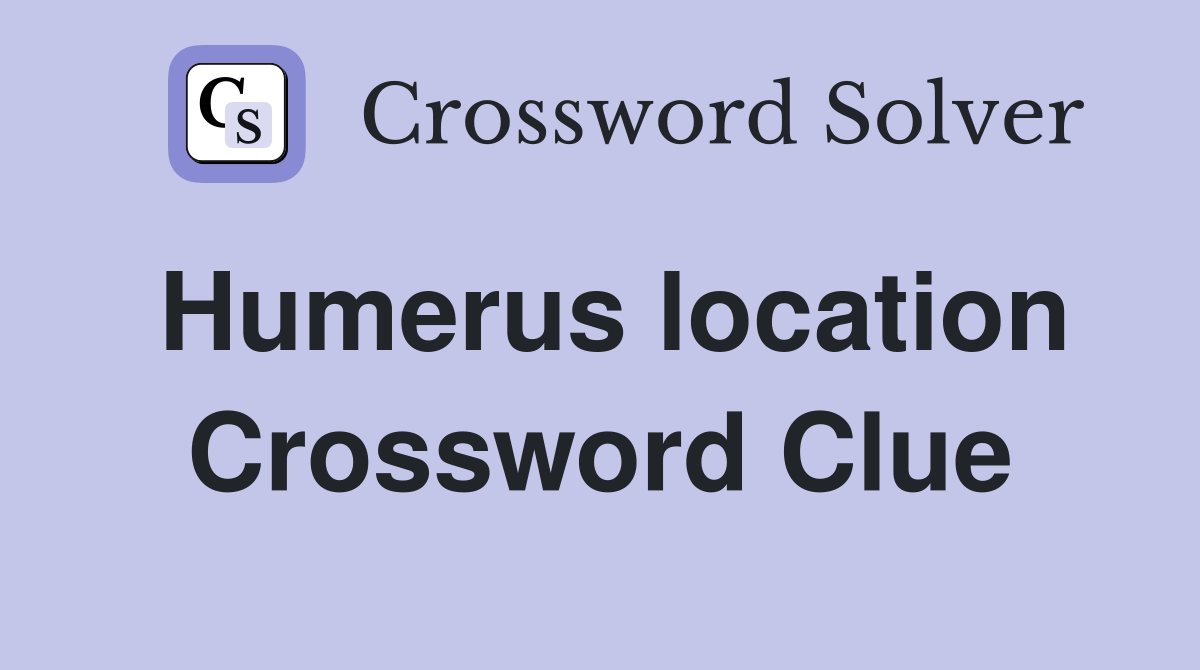 Humerus location Crossword Clue