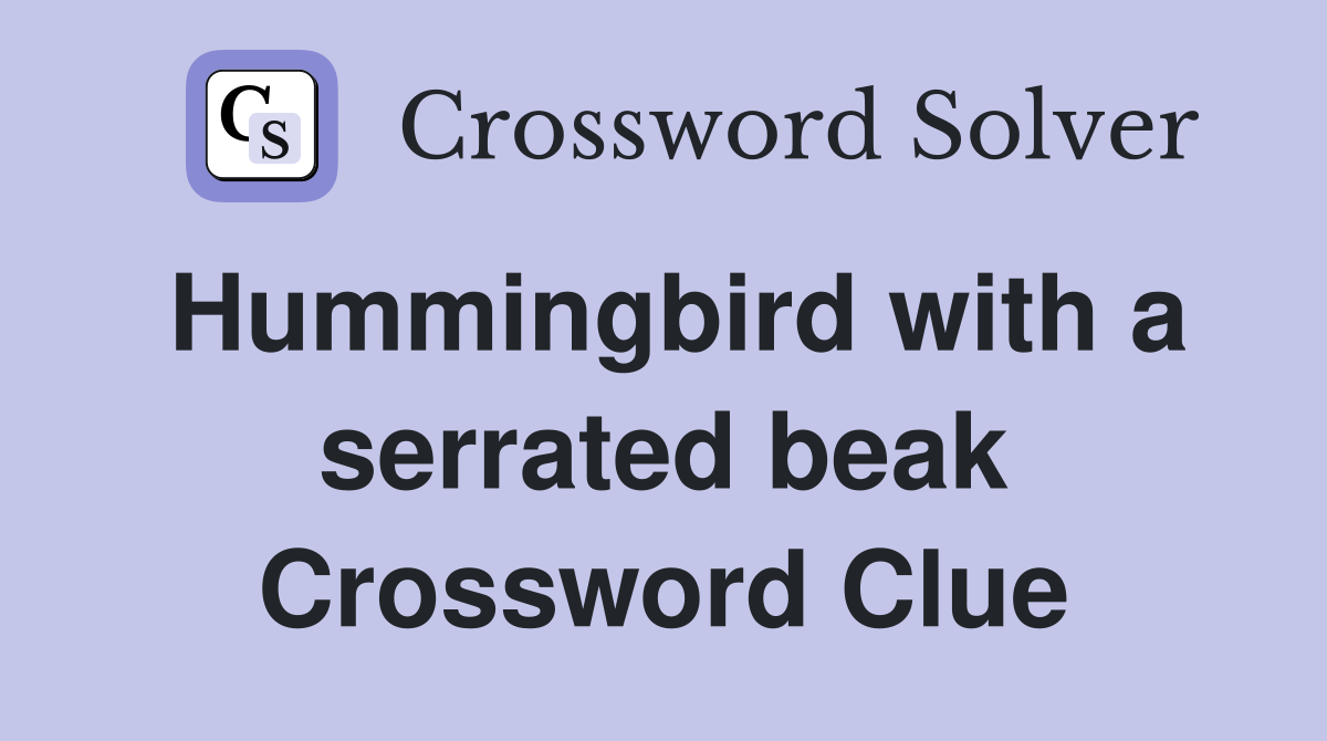 Hummingbird with a serrated beak Crossword Clue