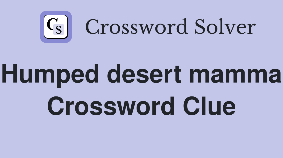 Humped desert mammal Crossword Clue