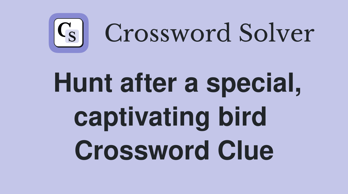 Hunt after a special, captivating bird  Crossword Clue