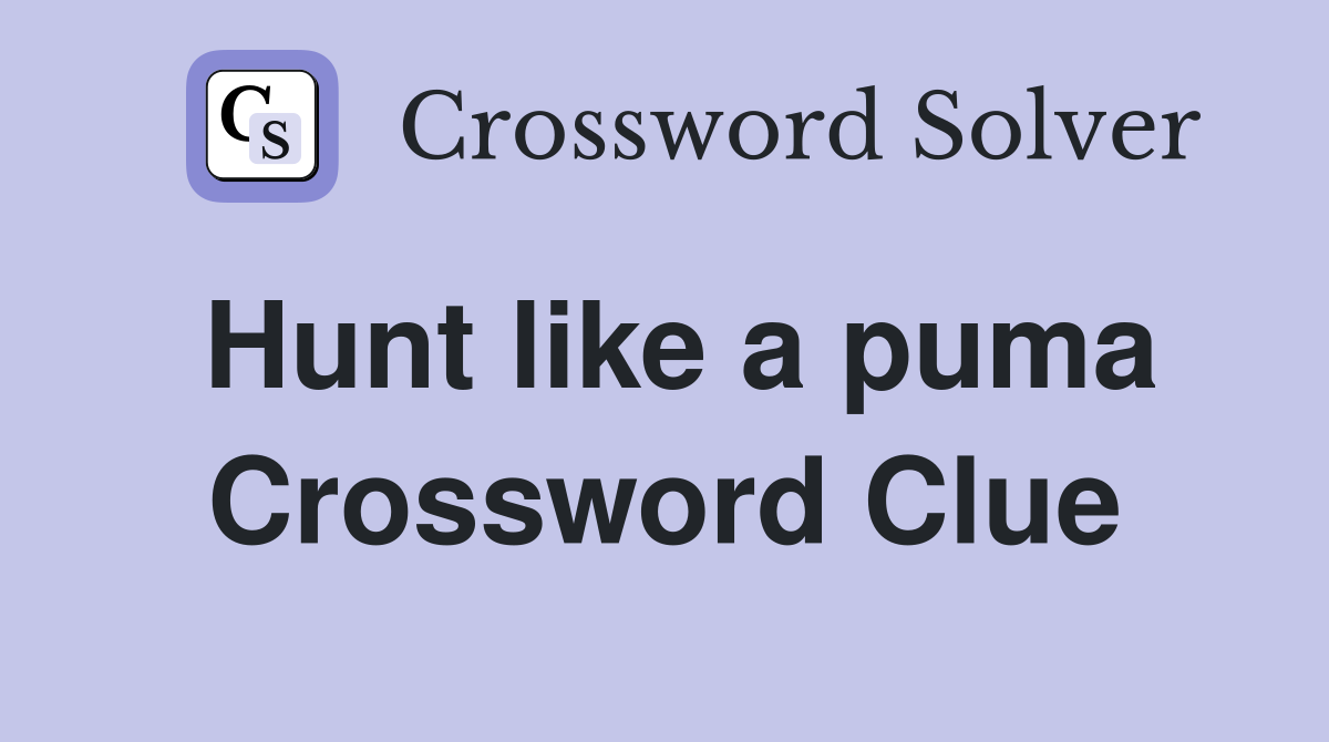 Hunt like a puma Crossword Clue