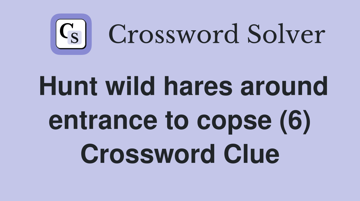 Hunt wild hares around entrance to copse (6) Crossword Clue