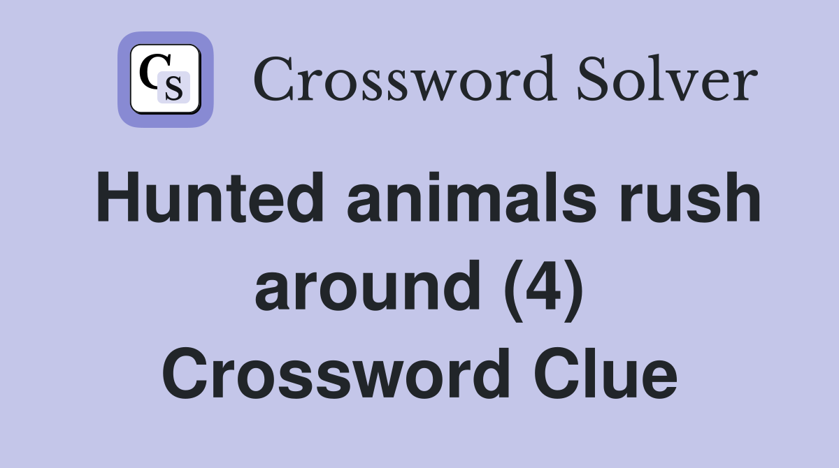Hunted animals rush around (4) Crossword Clue