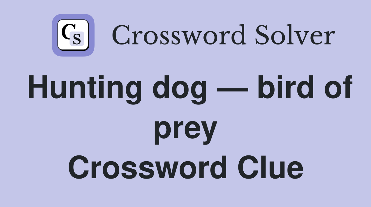 Hunting dog — bird of prey Crossword Clue