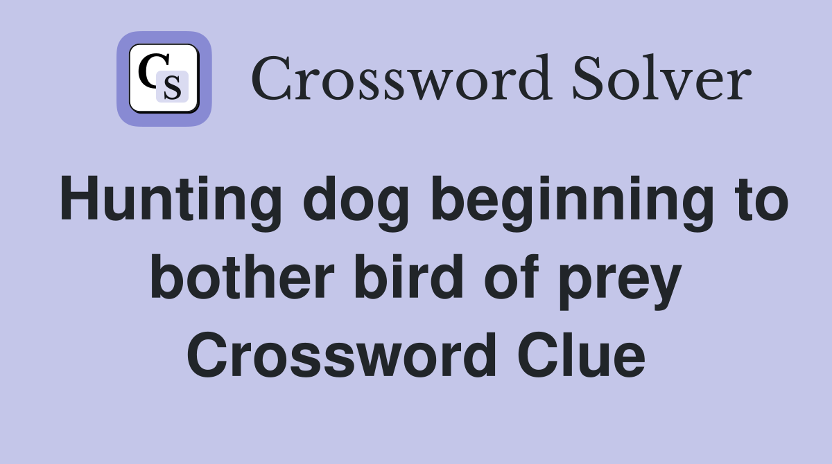 Hunting dog beginning to bother bird of prey Crossword Clue