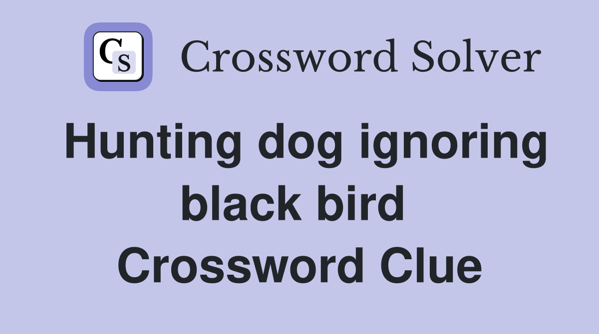 Hunting dog ignoring black bird  Crossword Clue