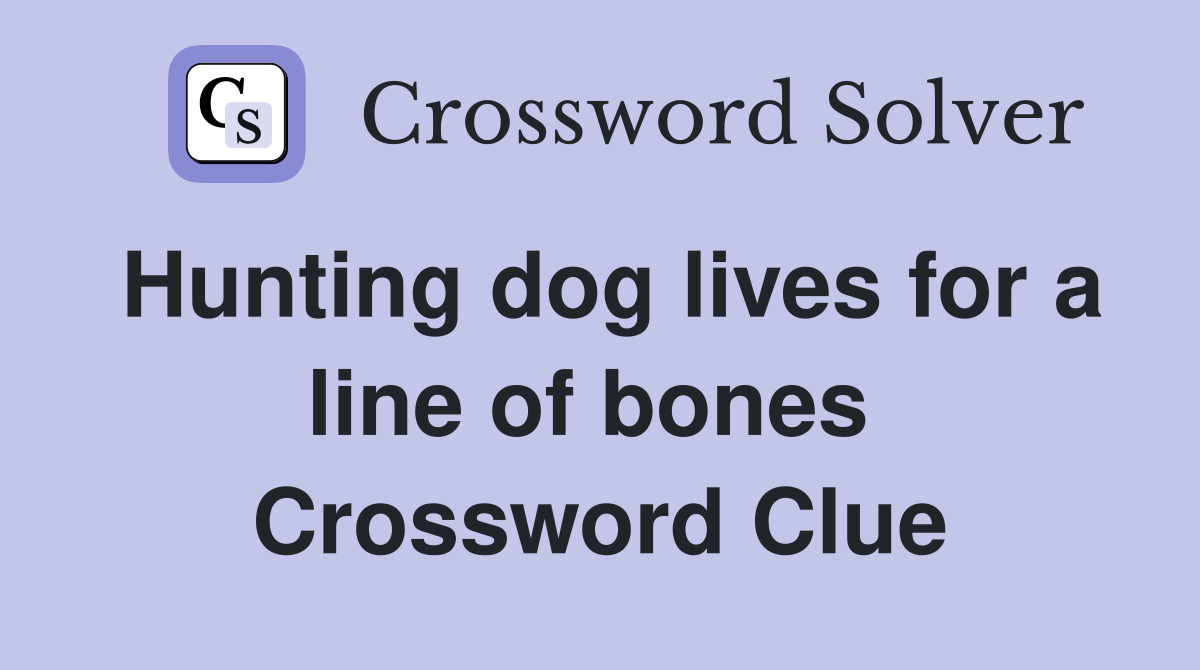 Hunting dog lives for a line of bones  Crossword Clue
