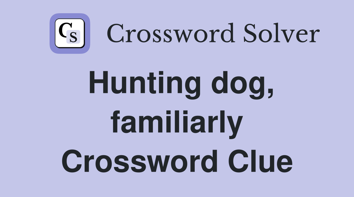 Hunting dog, familiarly Crossword Clue