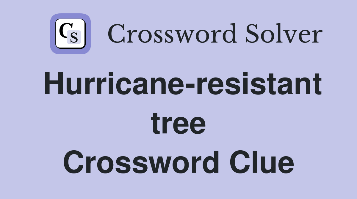 Hurricane-resistant tree Crossword Clue