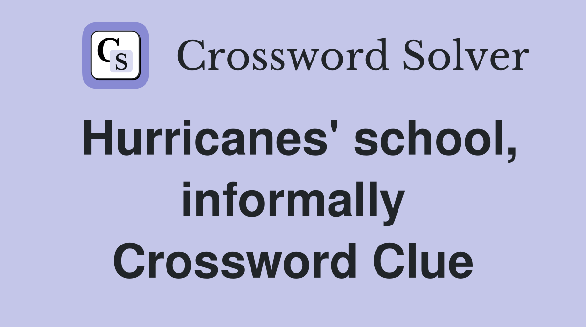 Hurricanes' school, informally Crossword Clue