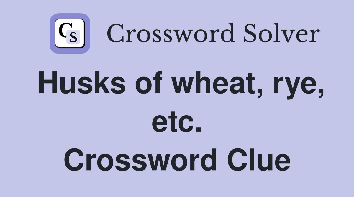 Husks of wheat, rye, etc. Crossword Clue