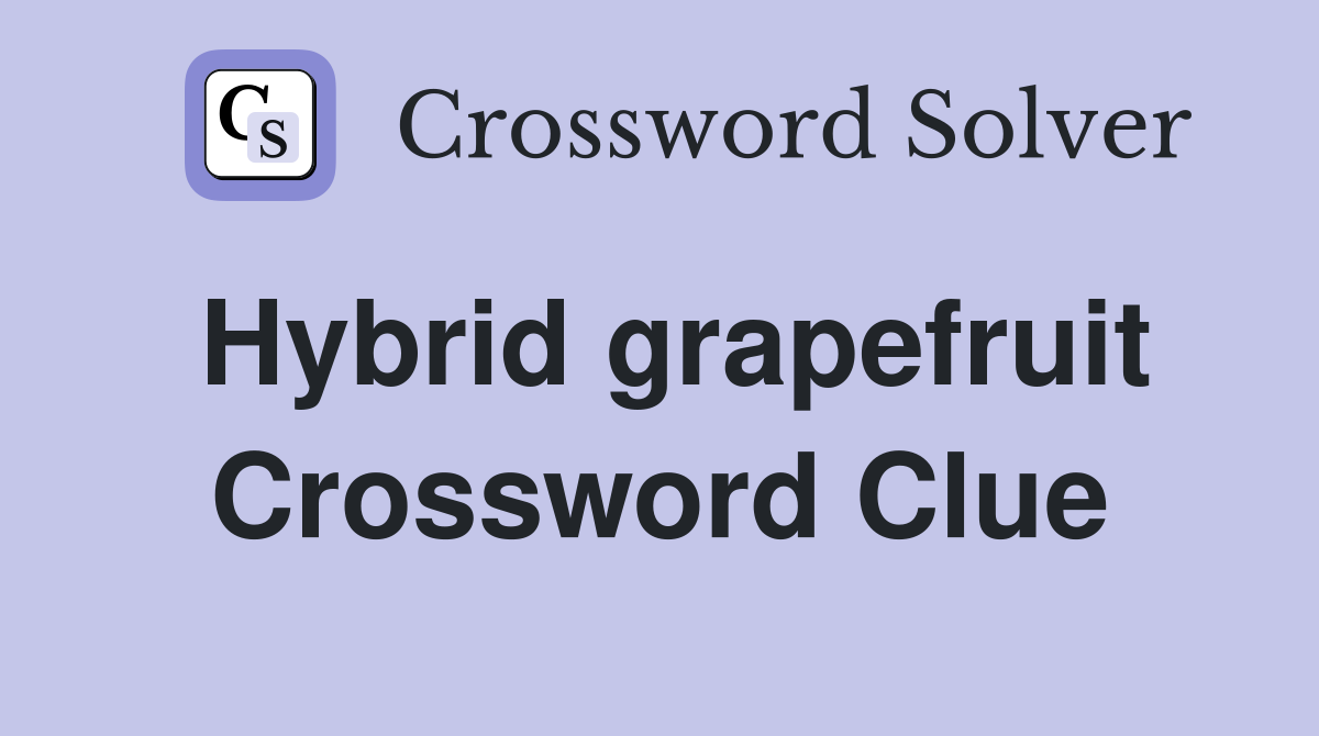 Hybrid grapefruit Crossword Clue