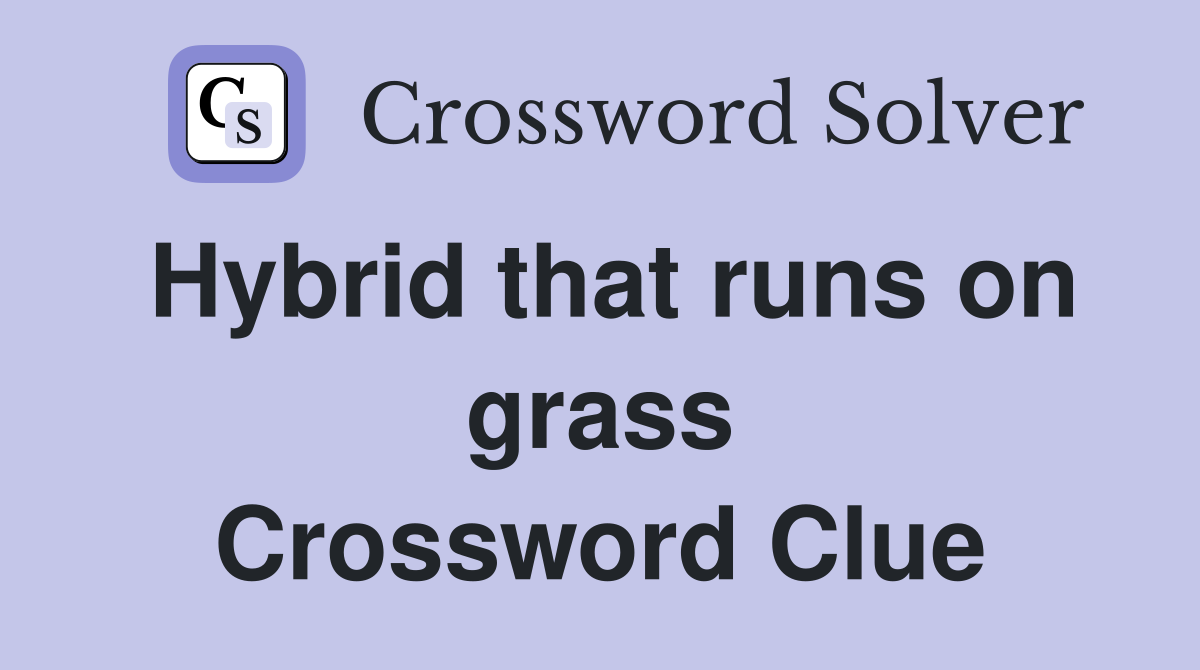 Hybrid that runs on grass Crossword Clue