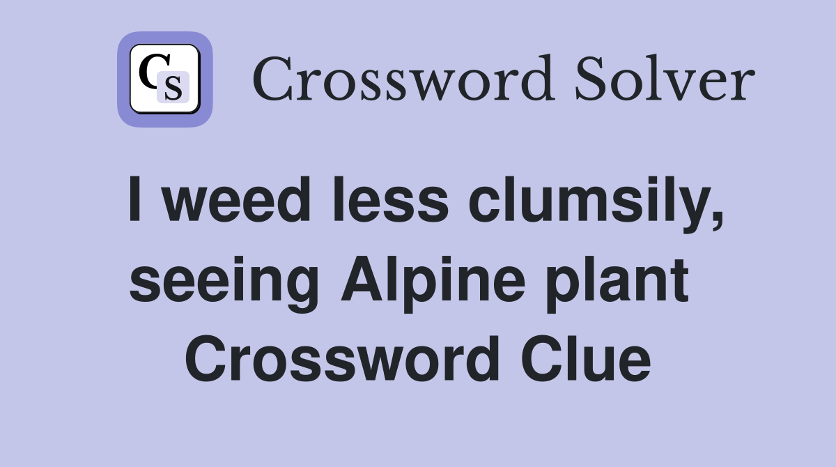 I weed less clumsily, seeing Alpine plant  Crossword Clue