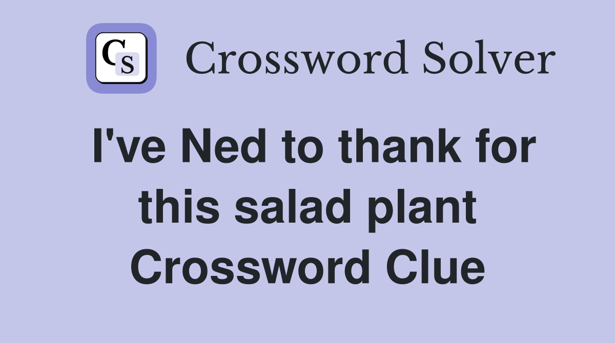 I've Ned to thank for this salad plant Crossword Clue