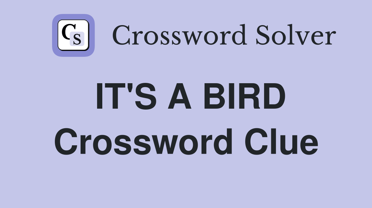 IT'S A BIRD Crossword Clue