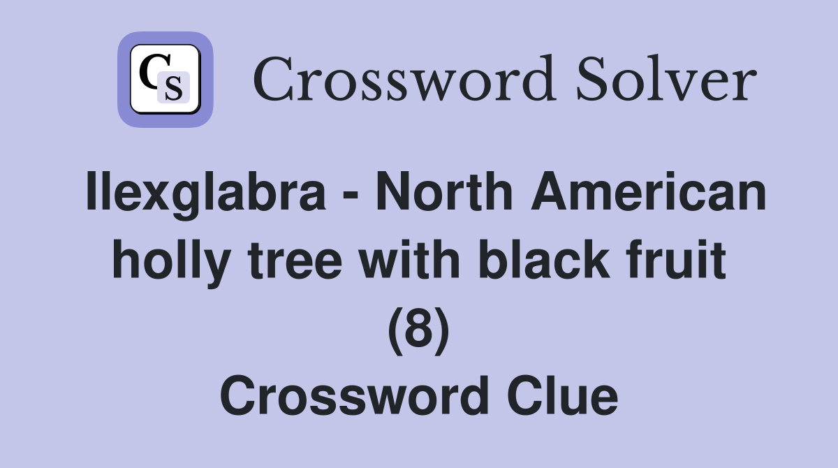 Ilexglabra - North American holly tree with black fruit (8) Crossword Clue