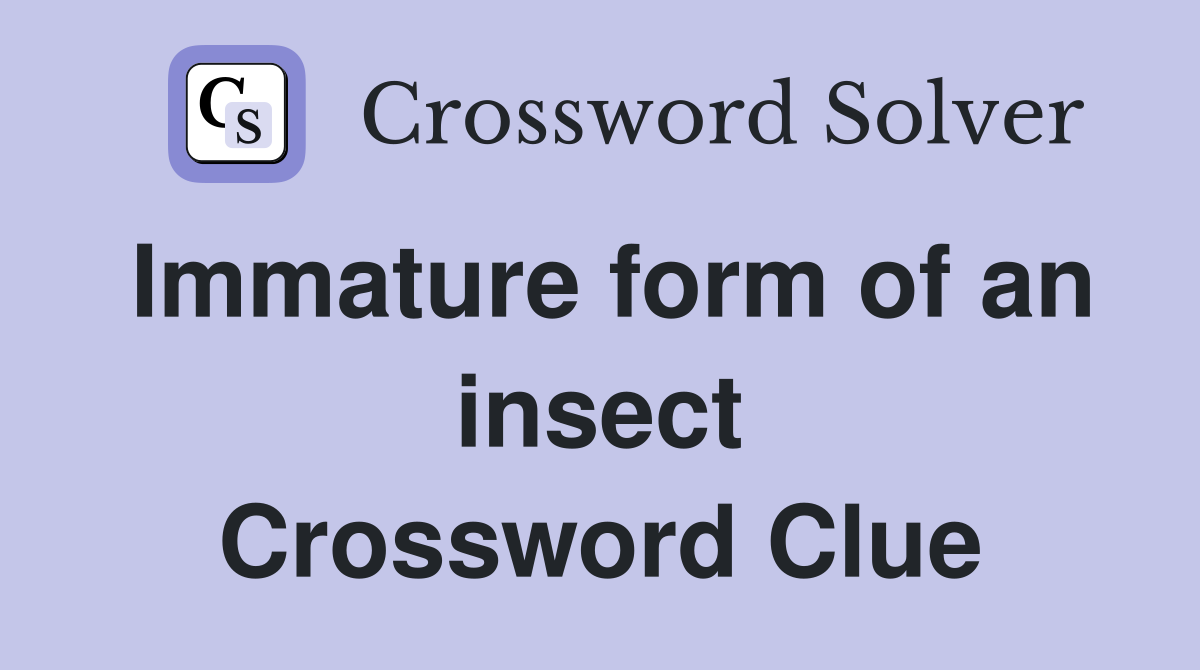 Immature form of an insect Crossword Clue