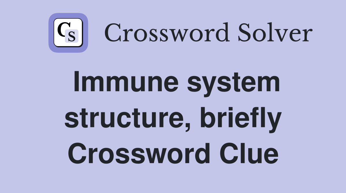 Immune system structure, briefly Crossword Clue