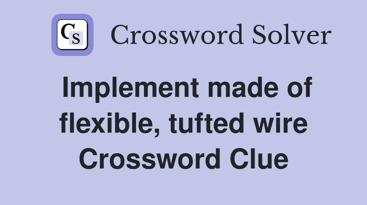 Implement made of flexible, tufted wire Crossword Clue